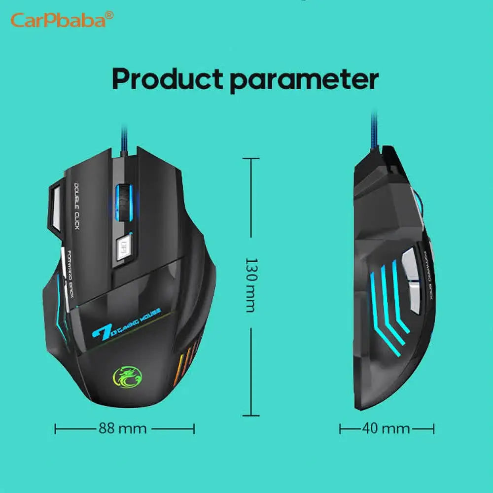 IMICE X7 Optical Gaming Mouse Adjustable DPI Ergonomic Anti Slip Design Colorful Luminuse Suitable for DesktopComputers Laptop
