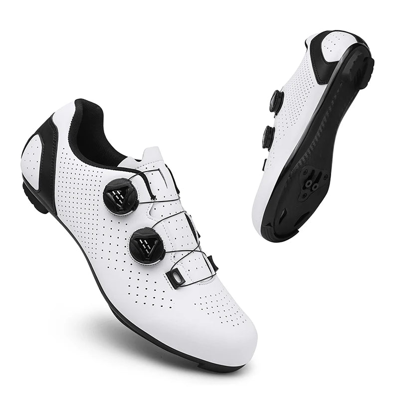 Chaussures de cyclisme VTT pour homme - Chaussures de sport pour vélo tout-terrain et vélo de route - Baskets de cyclisme plates pour la vitesse - Chaussures de VTT - Chaussures à crampons SPD