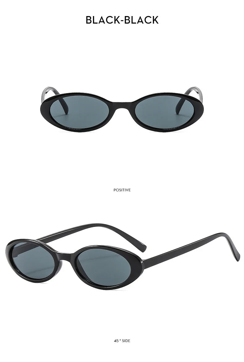 Malé oválné sluneční brýle pro ženy a muže, trendy, vintage, hip hop, kočičí oči, dámské, leopardí, černé, punkové, UV400, Oculos