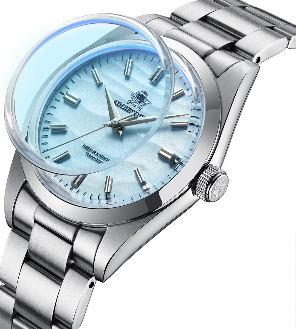ADDIESDIVE HOT AD2030 36mm Men's Watch No Logo Sports Bubble Mirror Pot Cover Glass 10Bar Quartz Wristwatches