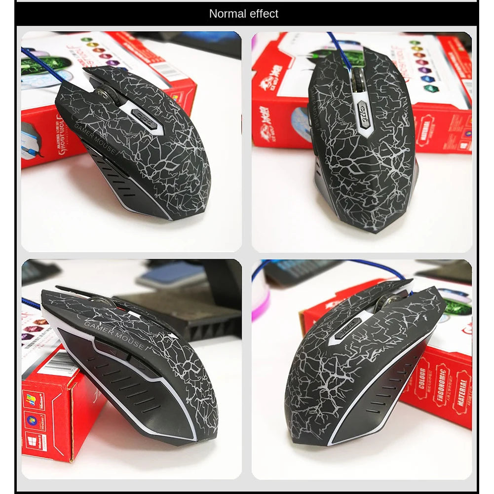 USB Wired Mouse Mouse Gamer LED Computer Gaming Mouse Colorful Professional Ultra-precise Game For Dota 2 For LOL Gamer 2400 DPI