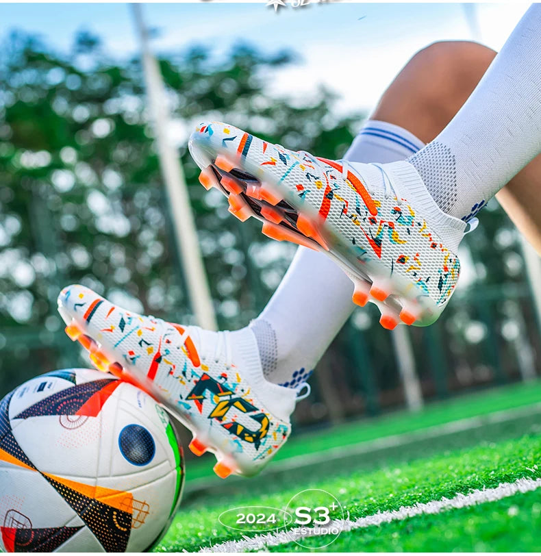 Ghete de fotbal profesionale pentru bărbați, din plasă respirabilă, crampoane antiderapante, sneakers rapizi la modă pentru gazon artificial, pantofi de fotbal pentru bărbați