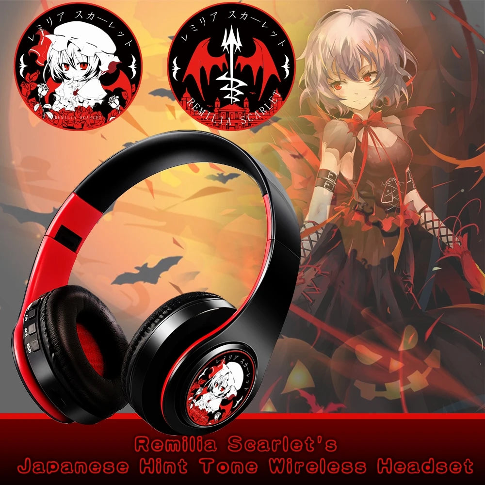 Cuffie anime over-ear Miku Nakano Sanjiu Bluetooth 5.0 – Headset gaming stereo wireless con bassi profondi, microfono e supporto per scheda TF