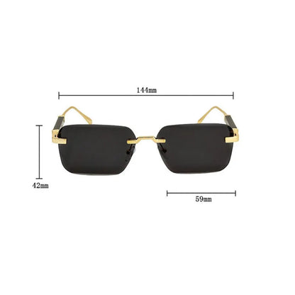 Čtvercové sluneční brýle pro ženy, trendy vintage designové bezrámové sluneční brýle pro muže, módní brýle na dovolenou, Lentes De Sol Mujer