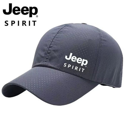 JEEP Spirit Quick drying Sports Hat Men's and Women's Duck billed Hat Spring/Summer Baseball Hat Breathable Sunscreen Hat