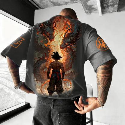 Dragon Ball Men's and Women's T-shirt Son Goku Anime Loose Oversize Tee Summer Spring Boy's Short Sleeves Parent-child Outfits