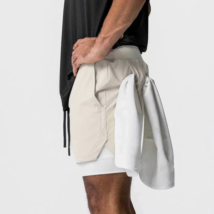 Dragon Ball Men's Double Shorts Vegeta Japanese Anime Summer Fake Two-piece Sports Shorts 2-in-1 Harajuku Y2K Fitness Pants