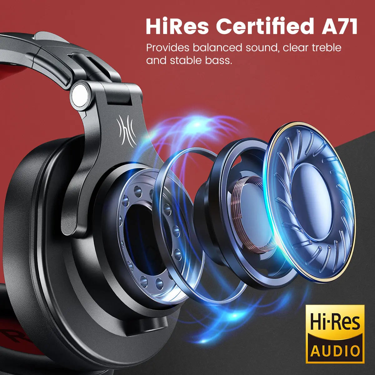 Auscultadores OneOdio A71 HiFi de Estúdio DJ com Fio e Microfone – Headset Gaming Profissional de Monitorização com Graves Profundos