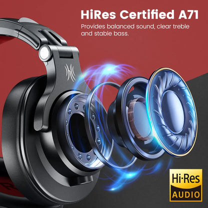 Auscultadores OneOdio A71 HiFi de Estúdio DJ com Fio e Microfone – Headset Gaming Profissional de Monitorização com Graves Profundos