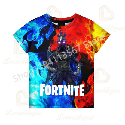 Youth F-Fortnited T-shirt Battle Game Adults Short Sleeve Summer Tees for Teen Boys and Girls