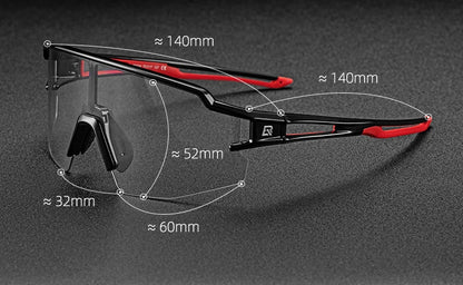 ROCKBROS Fotochromatické cyklistické brýle, sluneční brýle pro cyklistiku a outdoorové sporty, brýle s měnící se barvou skel, brýle pro MTB a silniční kola, cyklistické brýle