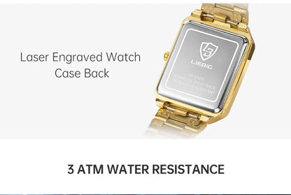 LIEBIG Lady Top Brand Luxury Quartz Watches Stainless Steel Strip Watch For Women Fashion Waterproof Wristwatch Relogio Feminino