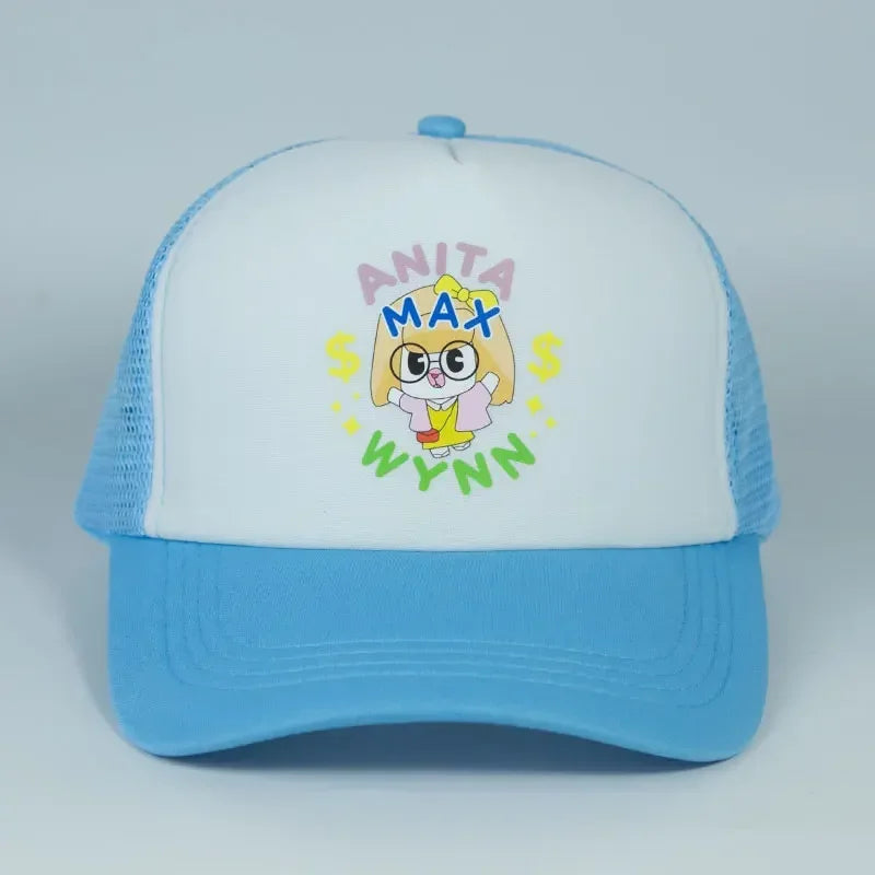 Trendy Anita Max Wynn Foam Trucker Hat Trendy Cute Mesh Snapback Caps Boy Girl Daily Sun Beach Fisherman Cap Female Summer Cap