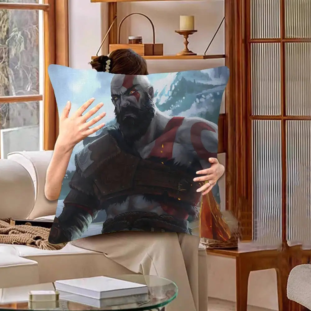 God Of War Video Game Pillow Gift Home Office Decoration Pillow Bedroom Sofa Car Cushion CoverPillow Case