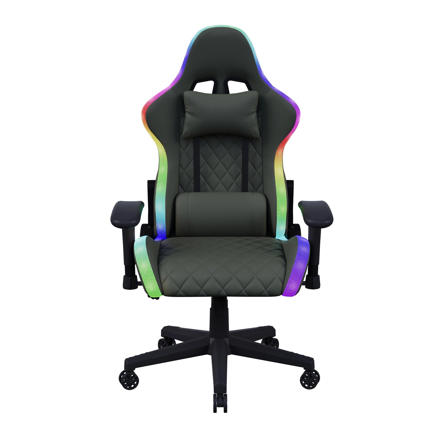 Ergonomic Gaming Chair with LED RGB Lights, Adjustable Gamer Chair with Lumbar Massage Support, Reclining Computer Chair for Teens & Adults
