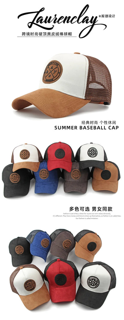 Korean Version Mesh Baseball Cap Men Women Summer Spring Sunscreen Shade Sun Hat Casual Versatile Hard Top Women Suncap Male