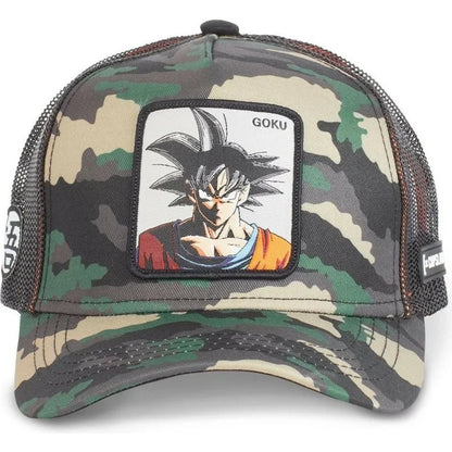 Dragon Ball Buu Goku-Kappe, Sommer-Reisekappe mit Schirm, Herren-Kappe mit Stickerei, im Hip-Hop-Stil, Sonnenvisier, verstellbare Trucker-Netzkappe