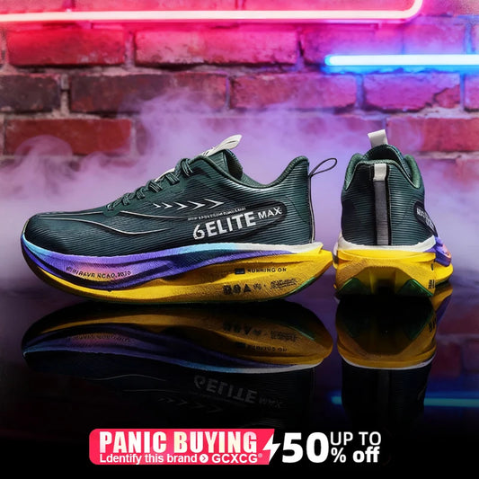 Men  Running Shoes Carbon Board Speciality Marathon Sports Breathable Lightweight Women's Comfortable Athletic Nonskid Sneakers