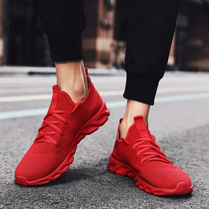 Men's Running Shoes Soft Soles Wear-Resistant Breathable Sports Shoes Mesh Outdoor Fashion Big Size Tennis Shoes for Men