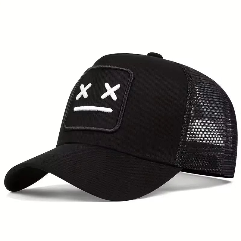 Unisex XX Haftowane czapki z daszkiem typu baseballowego z siateczką, regulowane czapki codzienne, wiosenne i letnie czapki chroniące przed słońcem na świeżym powietrzu