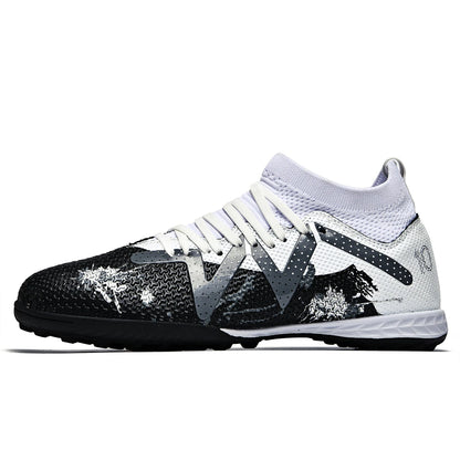 Professional TF Turf football shoes PU Mesh Fabric Upper Rubber Wearproof Sole Unisex Youth Grass Training Footwear