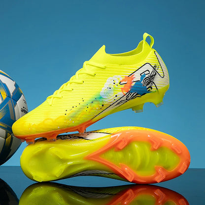 Chaussures de football pour homme, gazon, ultralégères, sportives et confortables, pour adulte, antidérapantes, crampons d'extérieur, sport, futsal, entraînement, match