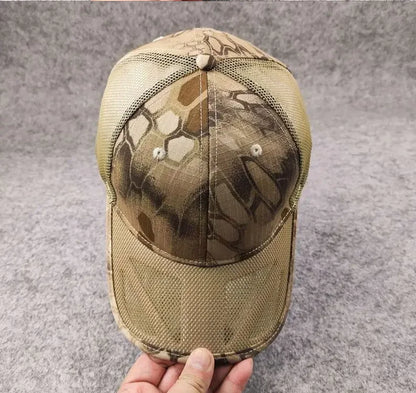 Atmungsaktive Sommer-Baseballkappe aus Mesh für Herren, für große Kopfgrößen, verstellbar, Freizeitkappe, Camouflage-Design, Outdoor-Dschungelkappe, Herren, 62 cm