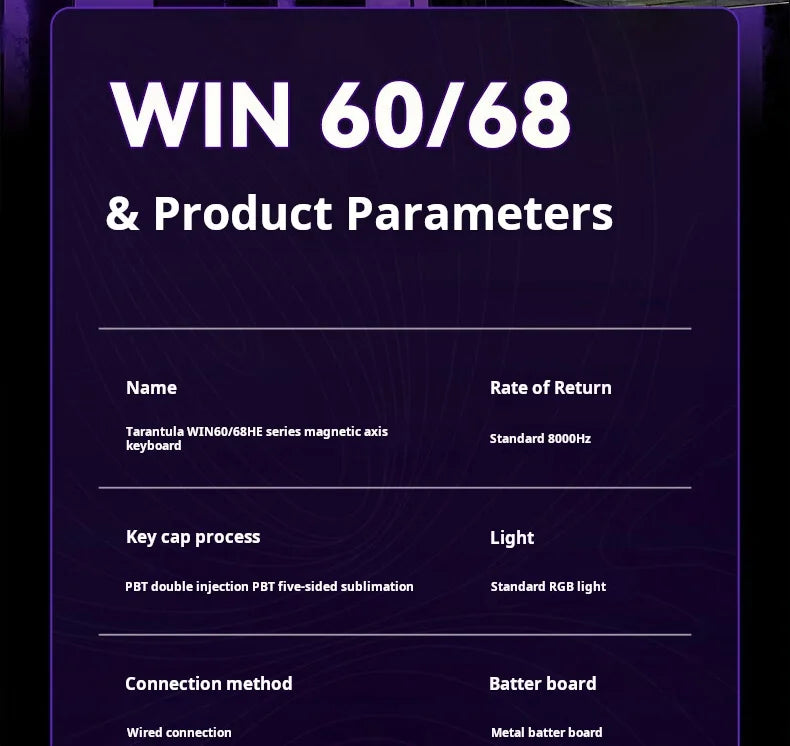 AULA WIN60 HE kabelgebundene Magnetachsen-Tastatur RT Custom mechanische Tastatur für E-Sports-Games mit 8K Polling-Rate
