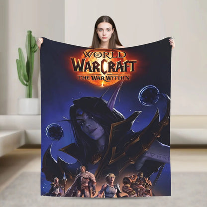WOW World of Warcraft Arthas Retro Game Blanket  Soft Plush Bedding Throws For Home Decor Travel Flannel Bedspread Bed Cover
