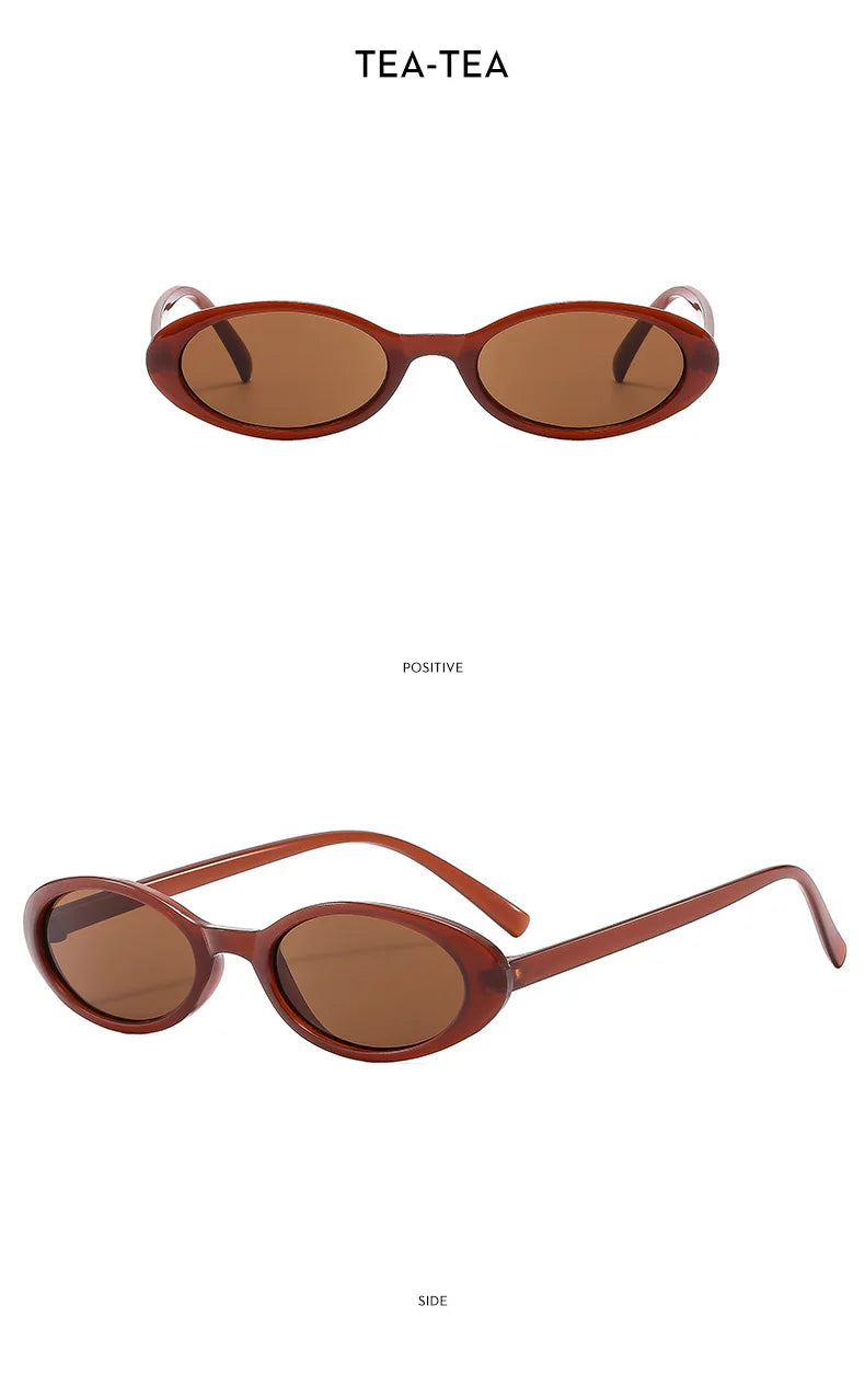 Malé oválné sluneční brýle pro ženy a muže, trendy, vintage, hip hop, kočičí oči, dámské, leopardí, černé, punkové, UV400, Oculos
