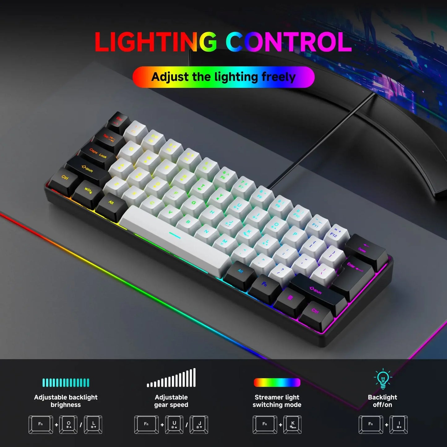 2026 New Best-Selling Portable Wired Mini-Mechanical Keyboard K61 Mini-Keyboard, Suitable For Playing Games, Compact And Conveni