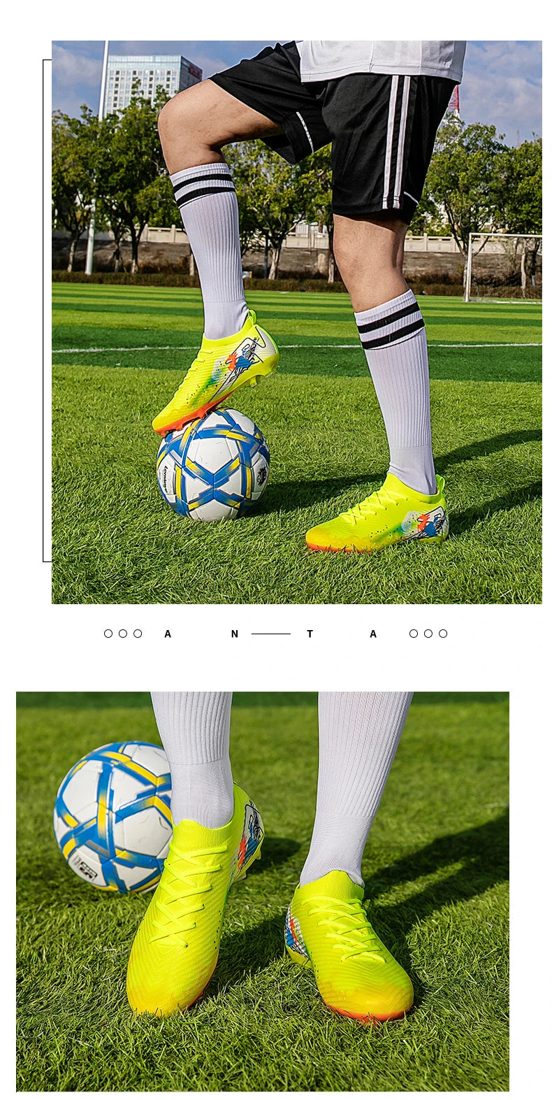 Chaussures de football pour homme, gazon, ultralégères, sportives et confortables, pour adulte, antidérapantes, crampons d'extérieur, sport, futsal, entraînement, match