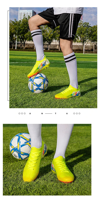 Chaussures de football pour homme, gazon, ultralégères, sportives et confortables, pour adulte, antidérapantes, crampons d'extérieur, sport, futsal, entraînement, match