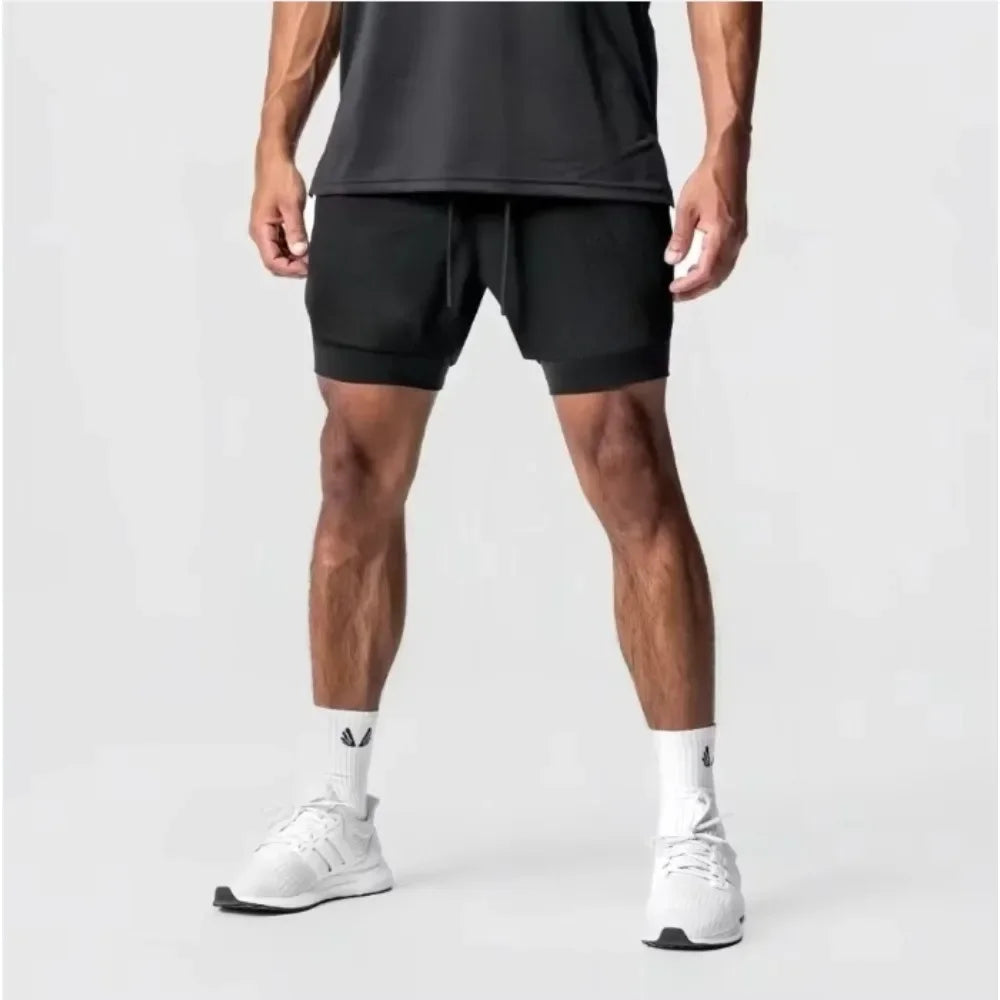 Dragon Ball Men's Double Shorts Vegeta Japanese Anime Summer Fake Two-piece Sports Shorts 2-in-1 Harajuku Y2K Fitness Pants