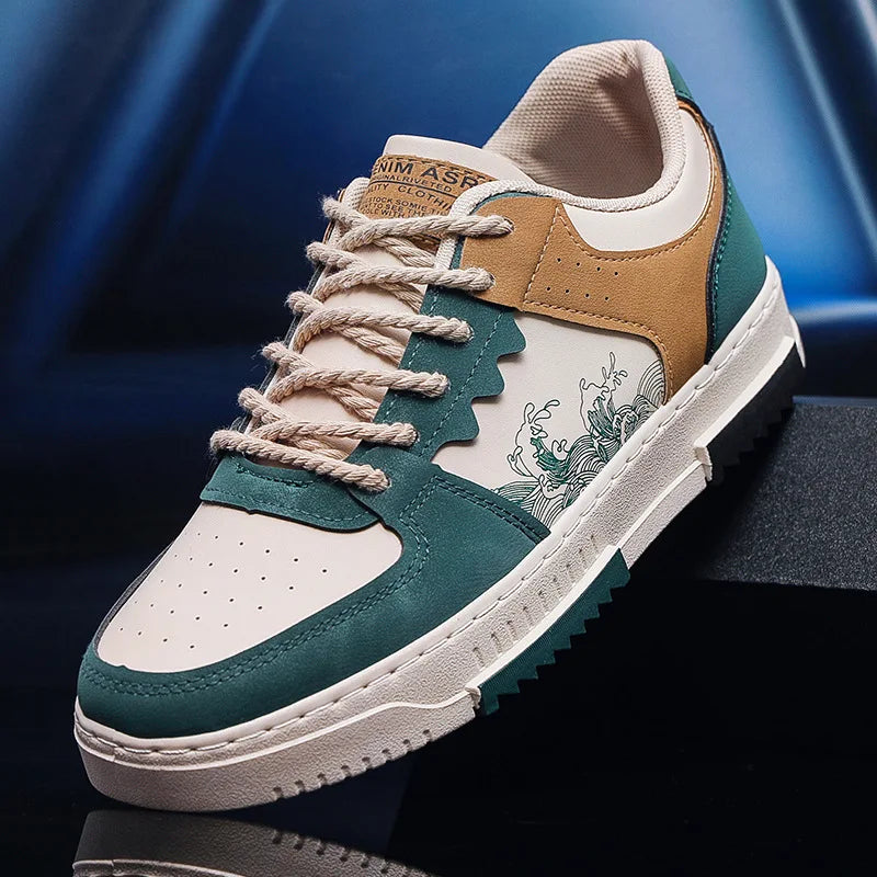 Nieuwe heren casual schoenen voor de herfst, ademende platte schoenen voor buiten, modieuze veterschoenen, comfortabele trendy sportschoenen voor heren, Zapatillas