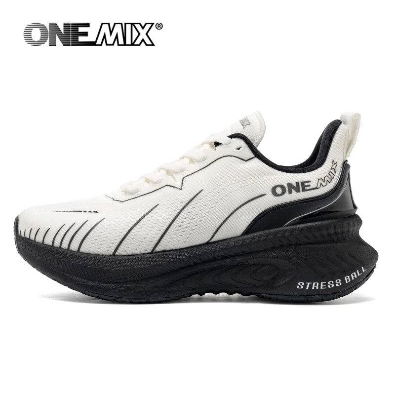 ONEMIX Novos Ténis de Corrida com Amortecimento para Homem, Adequados para Corredores Pesados, com Atacadores, Desportivos, Antiderrapantes, para Exterior, para Mulher e Homem