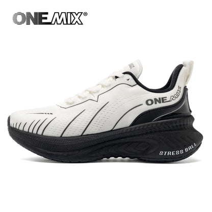 ONEMIX Novos Ténis de Corrida com Amortecimento para Homem, Adequados para Corredores Pesados, com Atacadores, Desportivos, Antiderrapantes, para Exterior, para Mulher e Homem