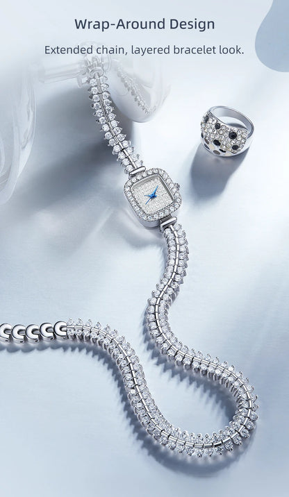 Sotoiru Square Luxury Diamond Watch For Women Silver Quartz Wristwatch Bling Bling Jewelry Zircon Wrap Watches Female Clock 2026