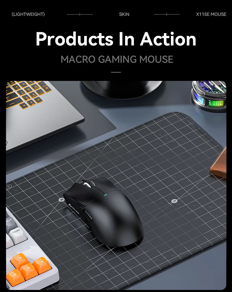 ATTACK SHARK X11SE Wireless Gaming Mouse Tri-Mode, 63g Superlight Gaming Mouse with PAW3311 Sensor, 22000 DPI, Bluetooth & 2.4GHz RGB Gaming Mouse