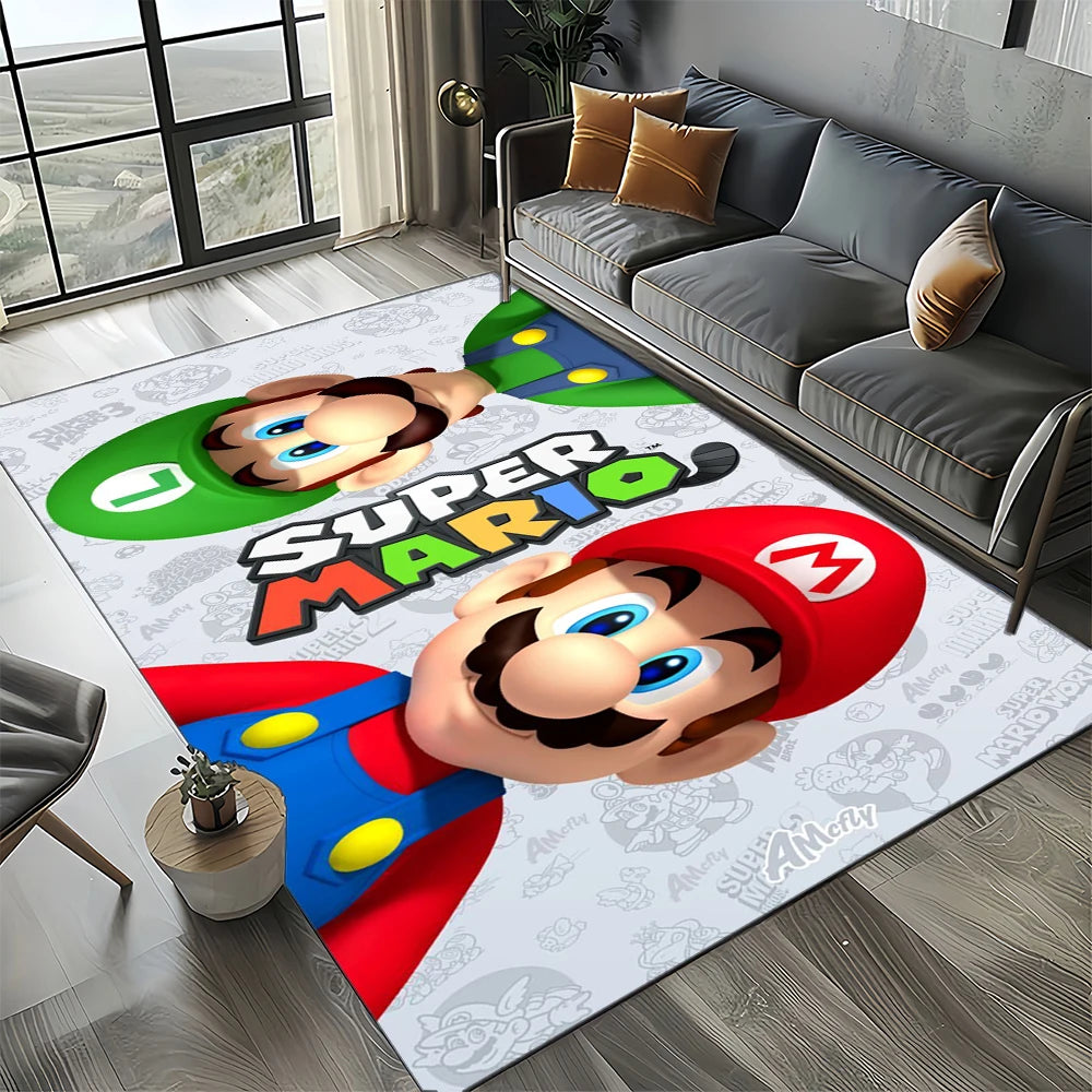 Retro koberec s motivem Mario, koberec do obývacího pokoje, ložnice, na pohovku, rohožka, dekorace, podlahová podložka pro děti