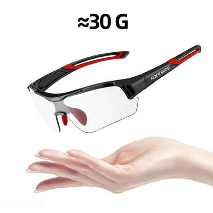 ROCKBROS Fotochromatické cyklistické brýle, sluneční brýle pro cyklistiku a outdoorové sporty, brýle s měnící se barvou skel, brýle pro MTB a silniční kola, cyklistické brýle