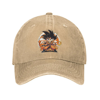 DBZ Little Kakarot Baseball Cap Casual Distressed Cotton dragon ball Sun Cap for Men Women Outdoor Adjustable Fit Hats Cap, Produit gaming premium Fraquane