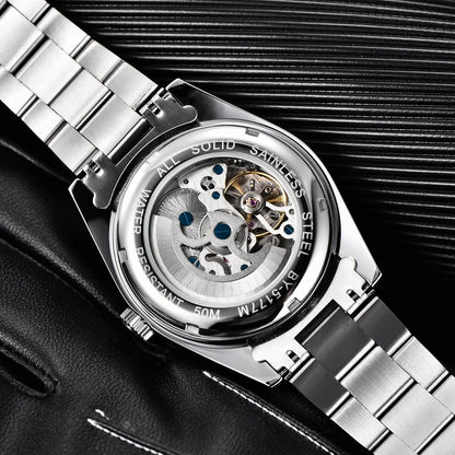 BENYAR 2025 Neue automatische mechanische Herrenuhr, Business-Sport-Luxus-Herrenuhr, 50M wasserdichte Uhr, Relogios Masculino