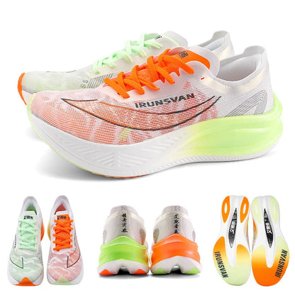Chaussures de course à pied IRUNSVAN Original Carbon Plate Marathon pour homme : chaussures de sport professionnelles, stables, amortissantes, ultra-légères et à bon rebond