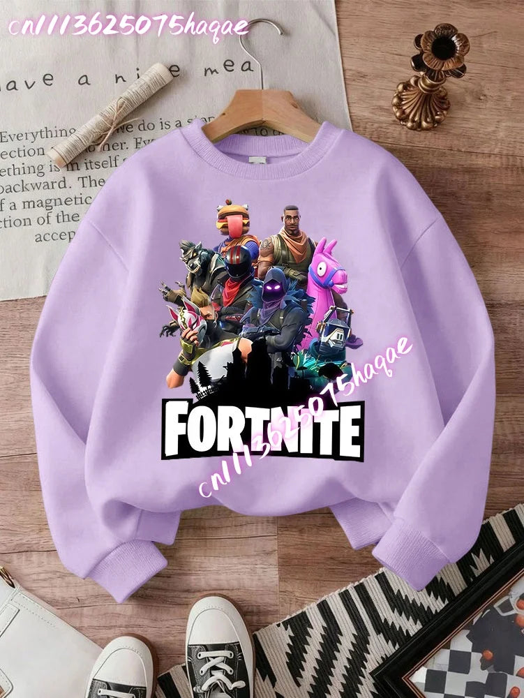 New Fortnites Kids Sweatshirts Cartoon Game Character Printed Hoodie Autumn Casuals Children Tops Winter Baby Boys Clothing