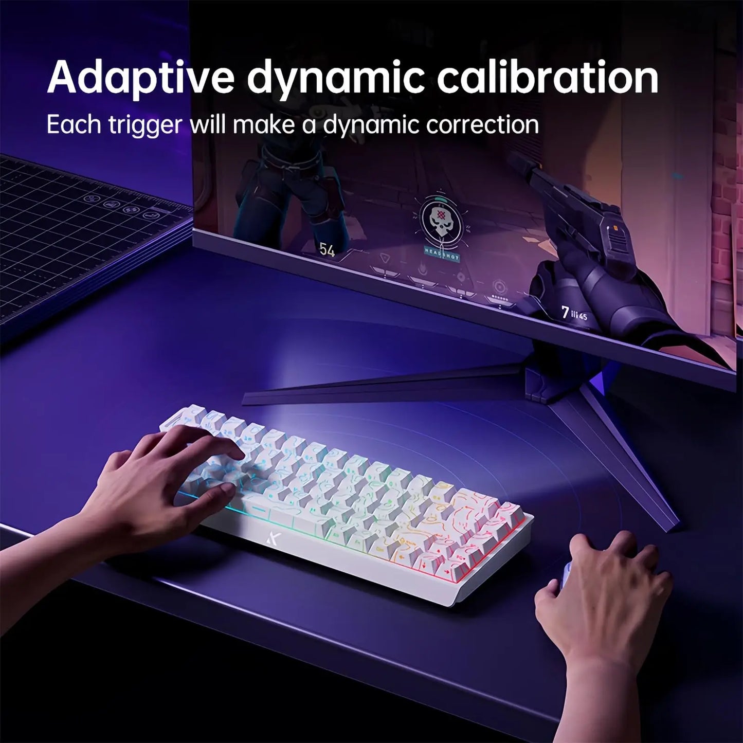 MCHOSE ACE 68 Gaming-Tastatur mit magnetischen Schaltern, Hall-Effekt, Rapid Trigger, programmierbarem RGB, 8K Hz, DKS/MT/TGL/RS/SOCD-Tastatur