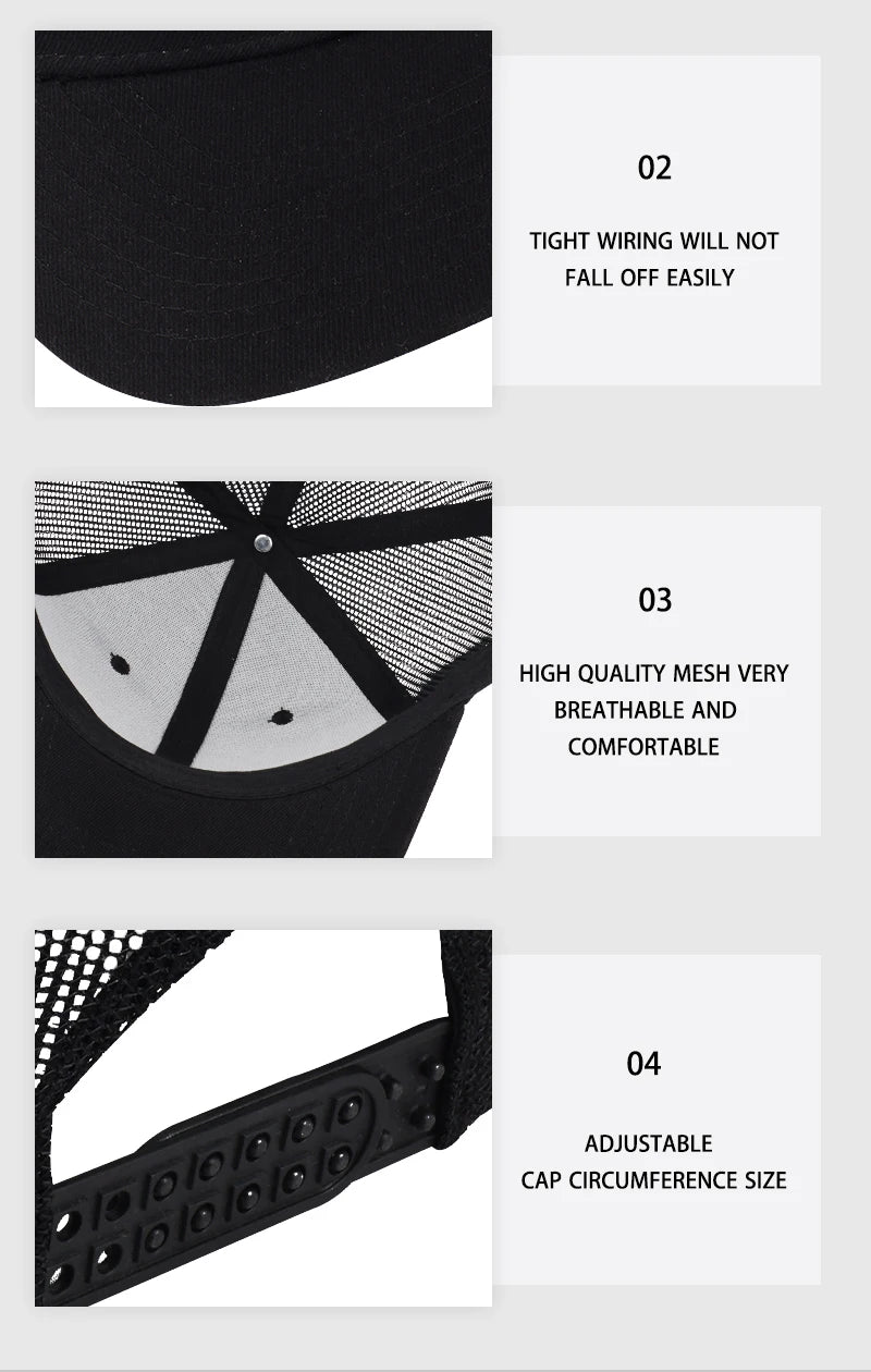 Trucker-Cap mit Bass-Fischhaken-Print, verstellbar, Unisex, Mesh, für Angelfans, Sonnenhut