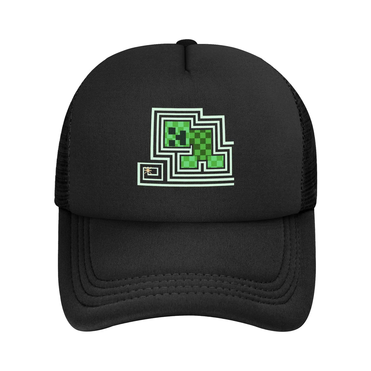 krępy poszukiwacz przygód odkrywa potwora Creepersa za sobą Czapka z daszkiem Czapki przeciwsłoneczne Czapki z regulowanym zapięciem typu snapback Czapka baseballowa z siateczką