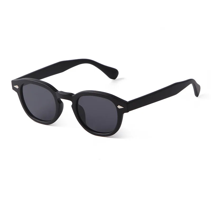 JNPCXI Vintage Round Sunglasses Women Men Retro Rivet Blue Gradient Female Sun Glasses UV400