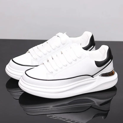 Sapatos brancos pequenos para casal, sapatos de homem, sapatos desportivos de mulher, ténis de homem, sapatos desportivos casuais com aumento de altura no interior